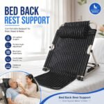 Adjustable Foldable Bed Backrest 22 Inch Black with White Stripe - Authentic eBangla