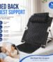 Adjustable Foldable Bed Backrest 22 Inch Black with White Stripe - Authentic eBangla