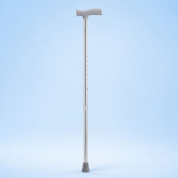 Ergonomic Contour Handle with Braided Safety Wrist Strap on Walking Stick