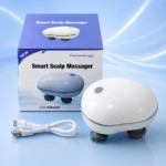 Ergonomic Pebble Design Body with Single Power Button on Scalp Massager