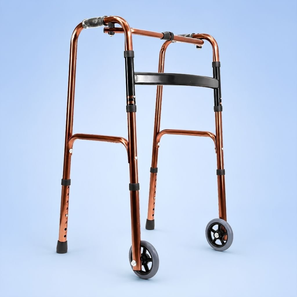 One-Button Flat Folding Mechanism on Lightweight Aluminum Walker