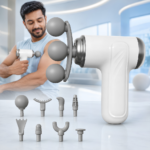 Triple Head Fascia Massage Gun with 9 Interchangeable Heads - Authentic eBangla