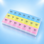 21 Compartment 7-Day Morning Noon Night Layout on Plastic Medicine Box