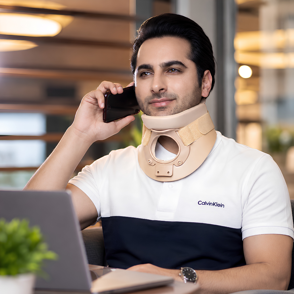 Tynor Cervical Orthosis Philadelphia B-05 worn by model - Authentic eBangla