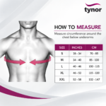 Official Size Chart and Underarm Chest Measurement Guide for Tynor A-11