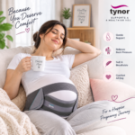 Model Wearing Tynor Pregnancy Back Support Belt A-20 for Maternity Posture Support