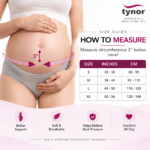 Official Size Chart and Under Belly Measurement Guide for Tynor Pregnancy Support A-20