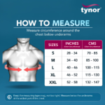 Official Size Chart and Underarm Chest Measurement Guide for Tynor Rib Belt A-09