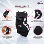 Figure-of-eight support straps on the Tynor Ankle Brace D02