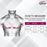 Size chart for the Tynor Shoulder Support Neo J-14